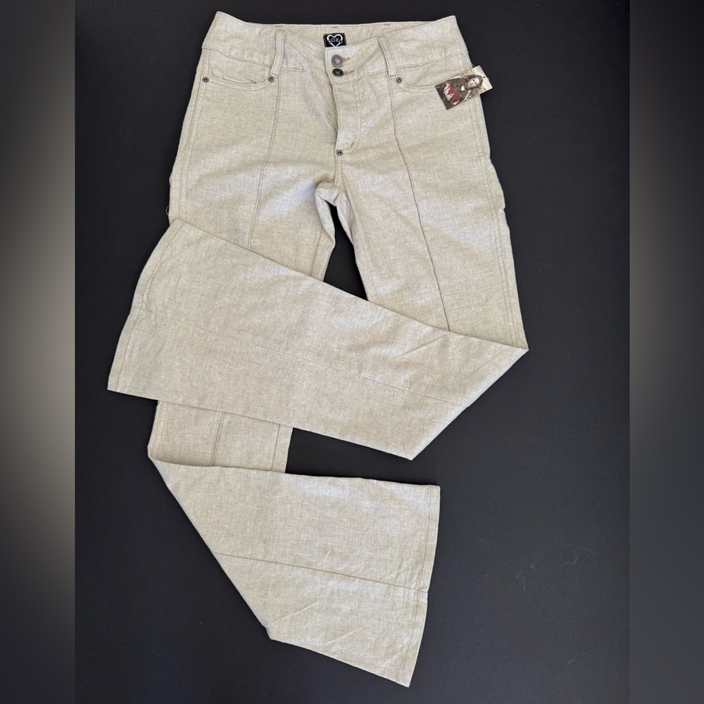 XOXO Jeans Y2K Linen Blend Bootcut Pants Size 5/6 NWT - Picture 9 of 15